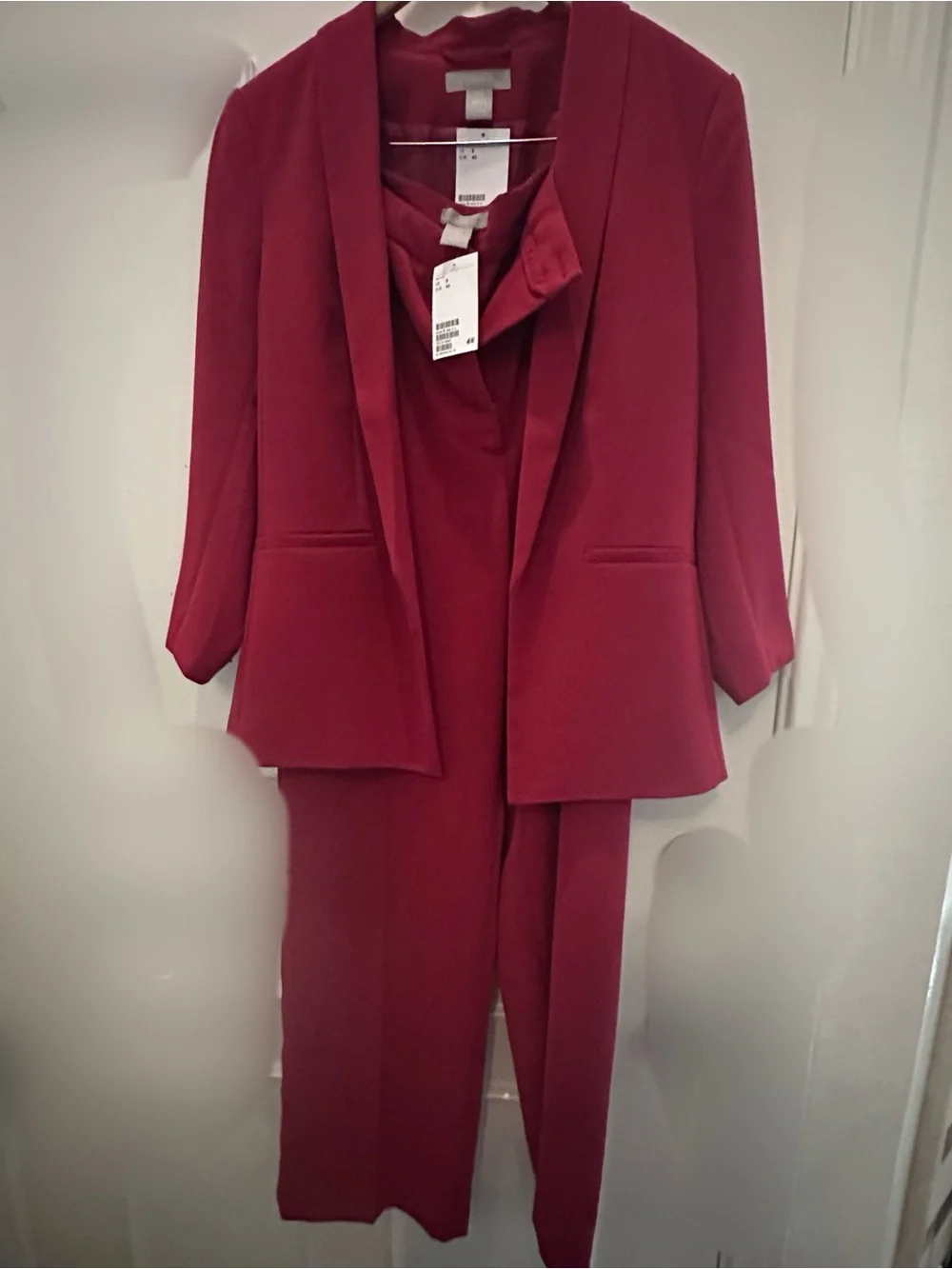 Deep Red Women’s Suit Set — Jacket & Pants